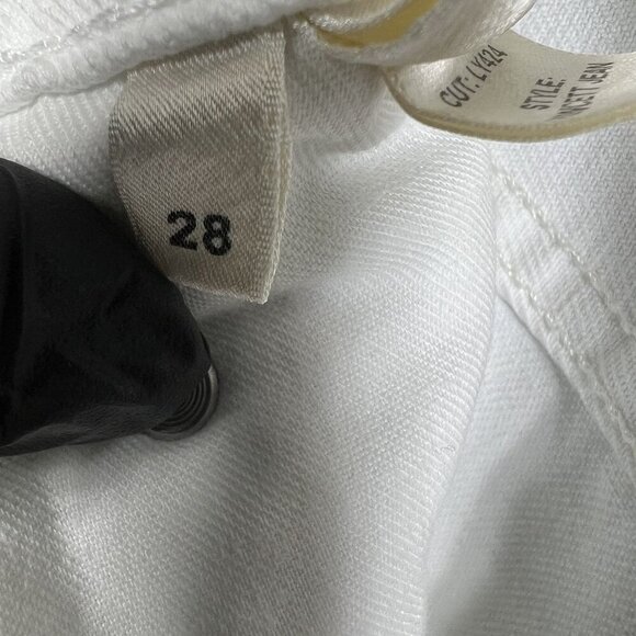 Reformation White Fawcett Jeans Womens Size 28/6 USA High Rise Wide Leg Raw Hem - Picture 13 of 16